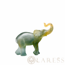 Скульптура Daum Elephant слон янтарный, зеленый 14 см (8670)
