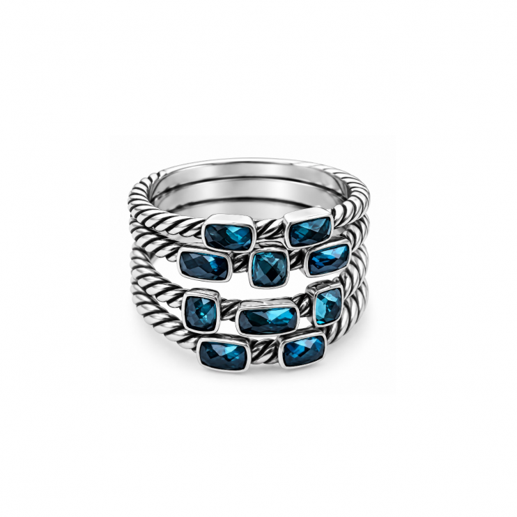 David Yurman Wide 4 Row Confetti Ring (16672)