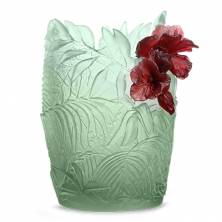 Ваза Large light green & red oval hibiscus vase