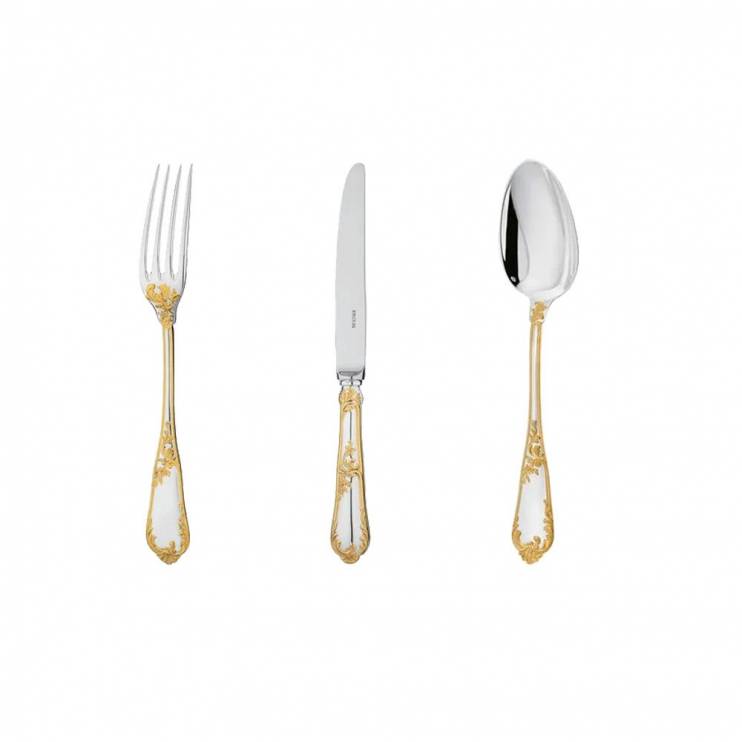 Набор столовых приборов Ercuis Rocaille Gold Accents на 1 персону 3 предмета (12579)