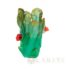 Ваза Daum Cactus 28 см цвет янтарный, красный, зеленый (7179)
