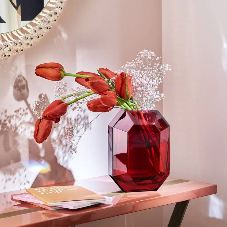 Ваза Baccarat Octogone 25 см (7479) красная