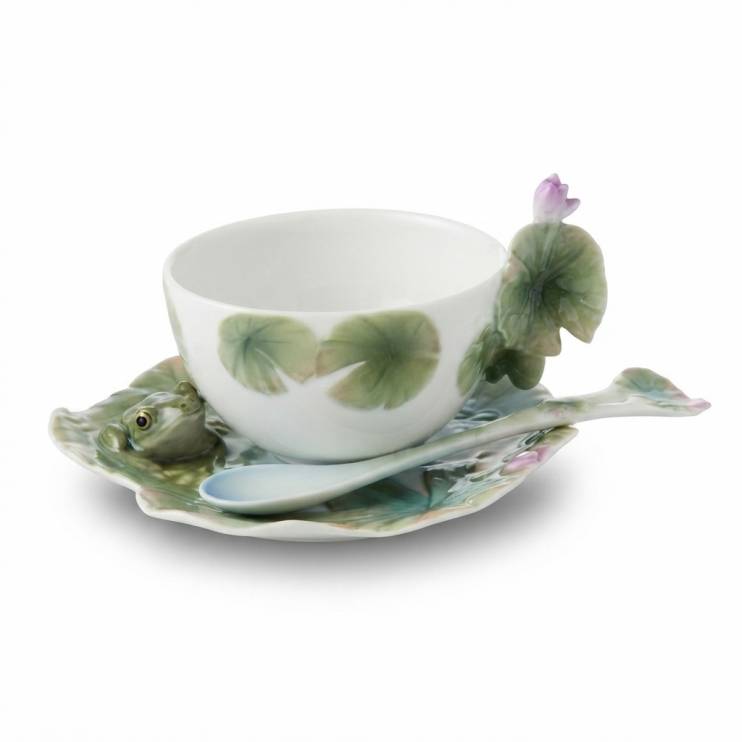 Чайная пара (чашка и блюдце) Franz Porcelain Amphibia Амфибия (15881)