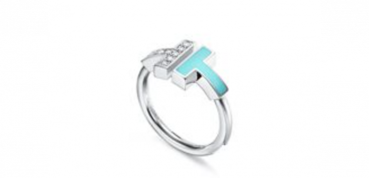 Кольцо Tiffany&Co Wire с бриллиантами и бирюзой (7685)
