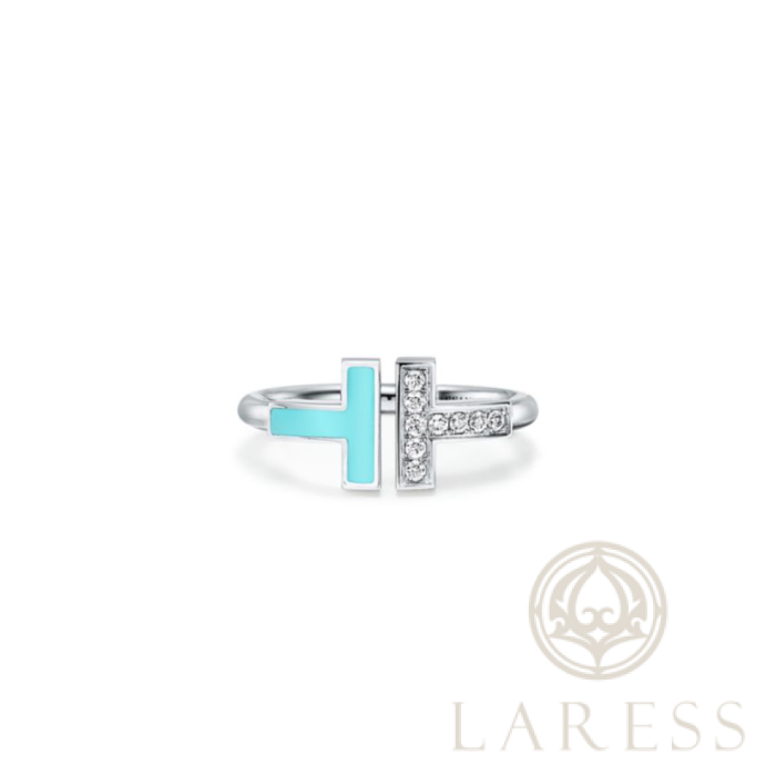 Кольцо Tiffany&Co Wire с бриллиантами и бирюзой (7685)