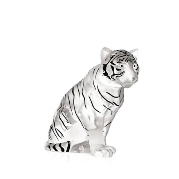 Скульптура Lalique Тигр черная эмаль 24 см (12588)