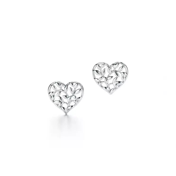 Серьги-гвоздики Tiffany&Co Paloma Picasso Olive Leaf серебро 925 (14689)