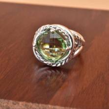 Кольцо David Yurman  Crossover из серебра с зеленым празиолитом