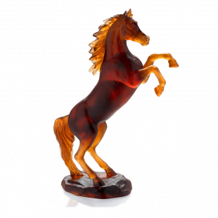 Статуэтка лошадь Daum Cheval цвет янтарный, коричневый 37 см