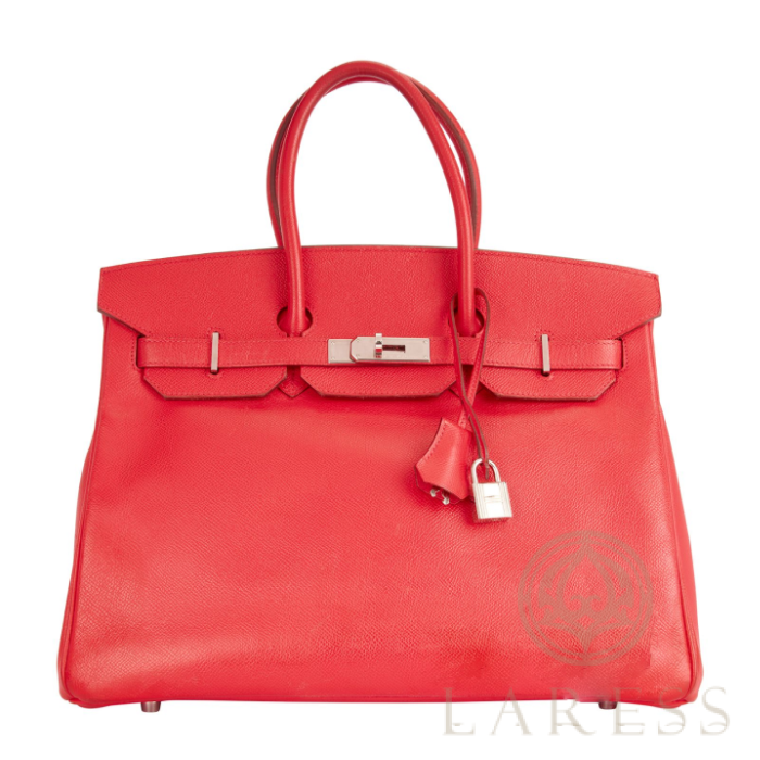Сумка женская Hermes Birkin Rouge Garance PHW 35 (8491)