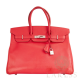 Сумка женская Hermes Birkin Rouge Garance PHW 35 (8491)