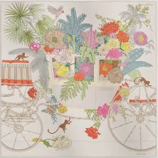 Платок шелковый Hermes La Nature en Voyage 90*90 см (16497)