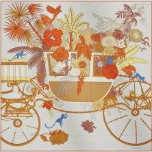 Платок шелковый Hermes La Nature en Voyage 90*90 см (16498)