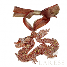 Новогоднее украшение "Дракон" Faberge/Swarovski, 15х9 см желтый (8499)